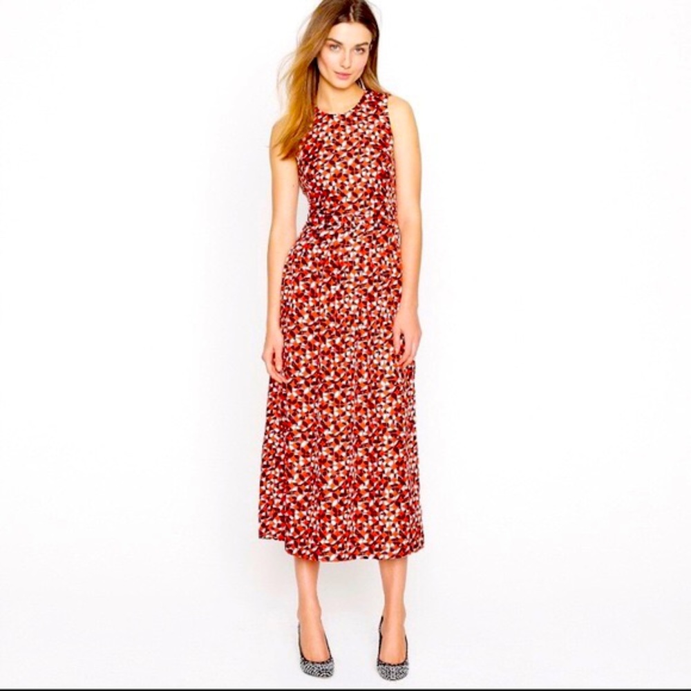 J. Crew Collection Belted Midi Silk Dress!